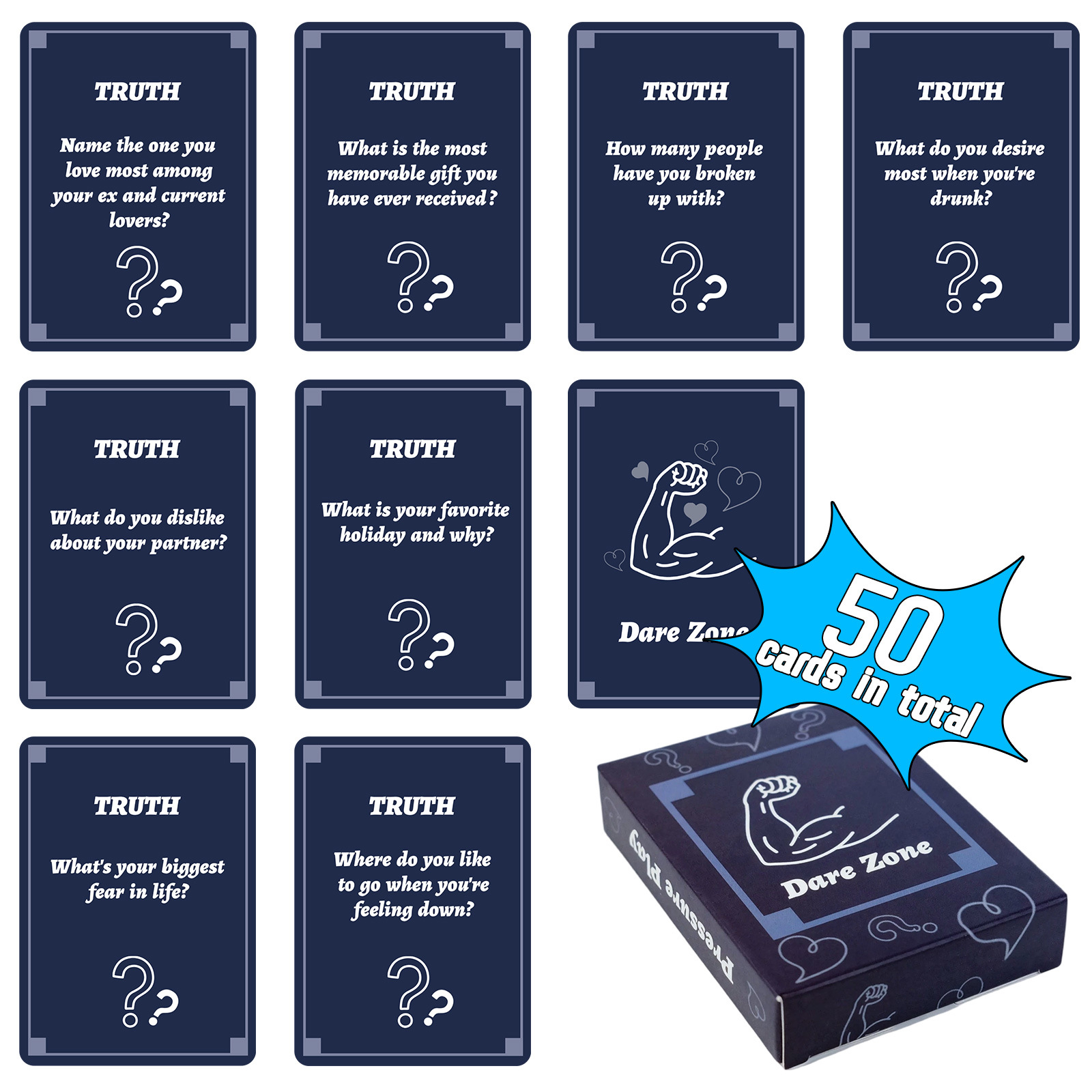 50Pcs Party Game Cards for Adu - Board Game Quiz recensione e prezzo