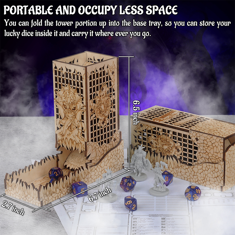 D&D Dice Tower with Tray Wood  - Dice Tower Wooden recensione e prezzo