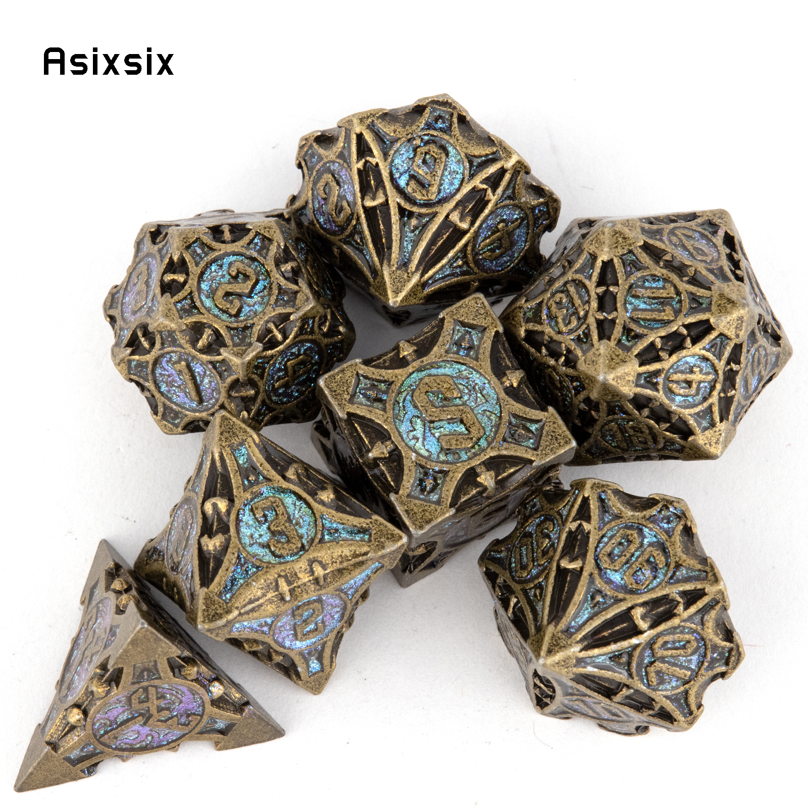 7 Pcs Copper Blue Metal Dice S - Board Game Digital recensione e prezzo