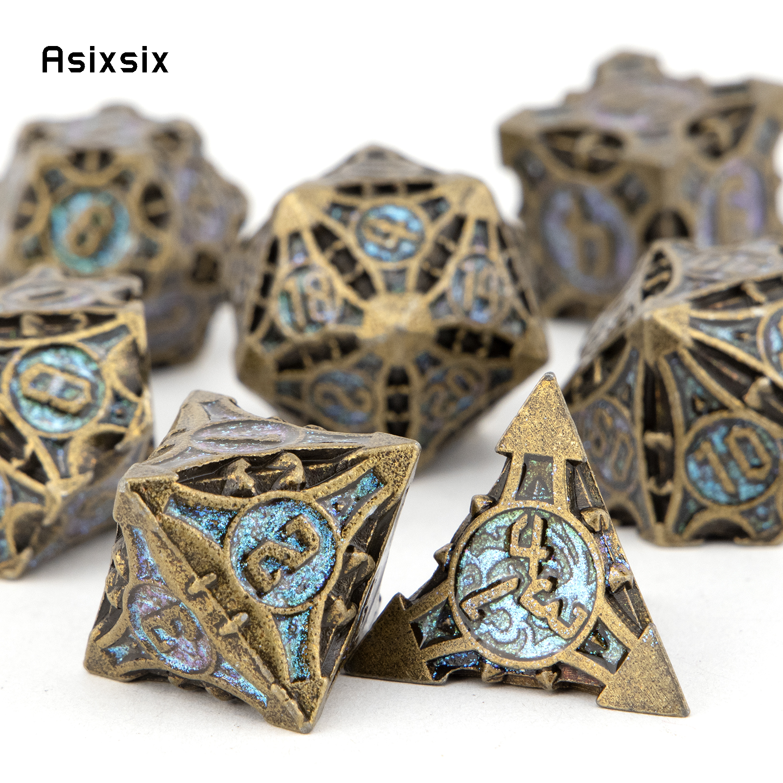 7 Pcs Copper Blue Metal Dice S - Board Game Digital recensione e prezzo