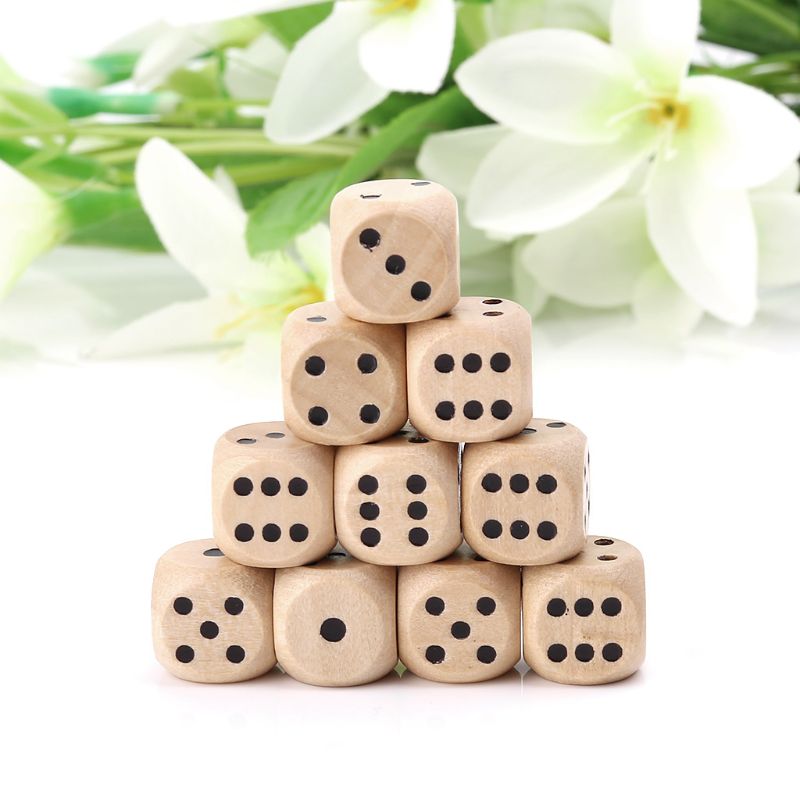 10Pcs Wooden 6 Sided D6 Faces  - Dice Tower Wooden recensione e prezzo